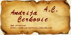 Andrija Čerković vizit kartica